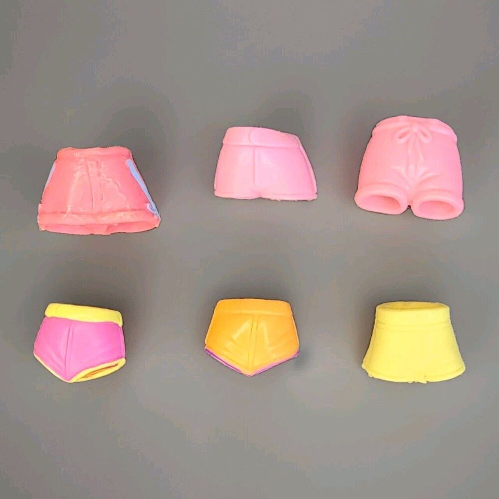 Vintage Polly Pocket Shorts Lot - 6 Piece Summer Collection (Early-Mid 2000s)